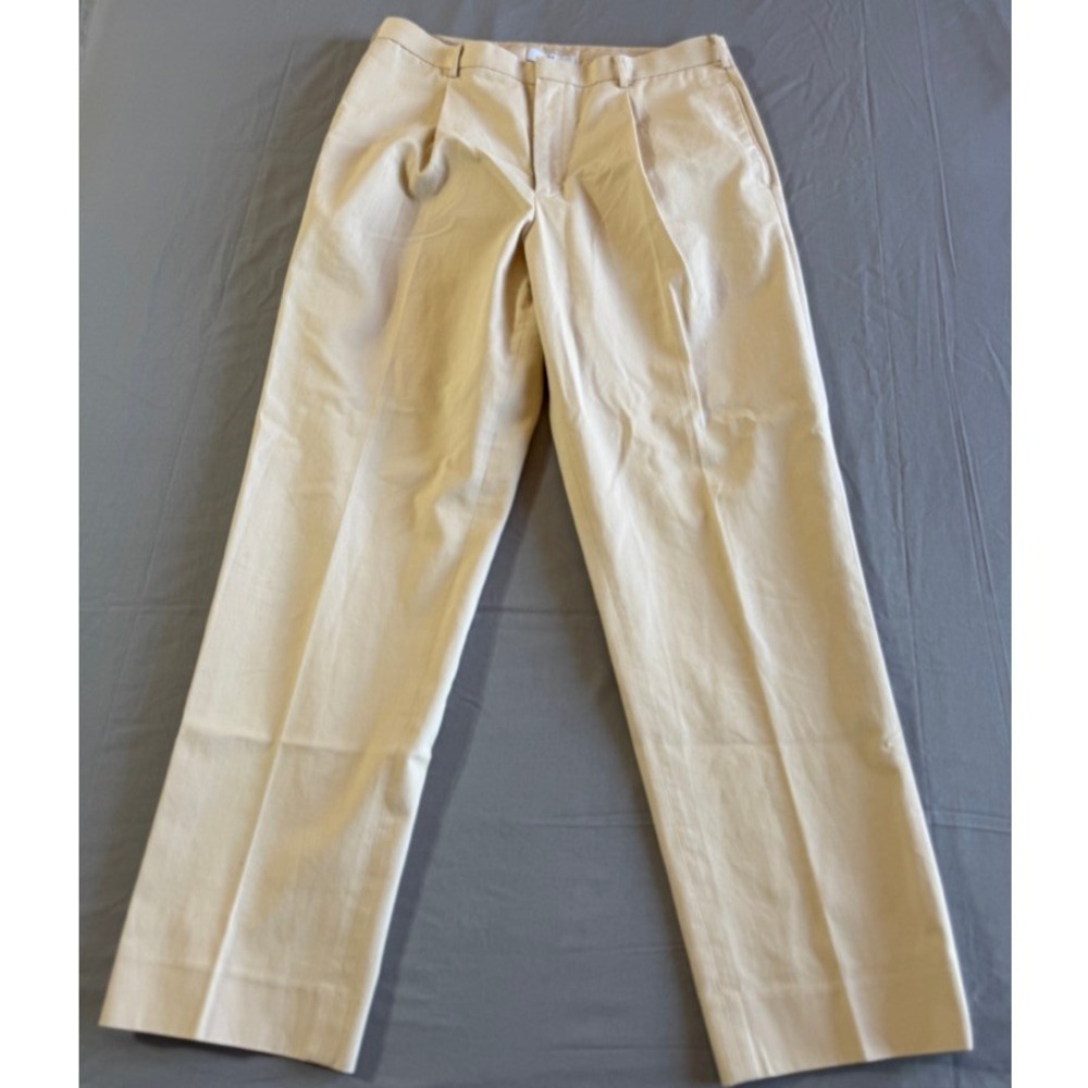 Jill Sander Uniqlo +J Trousers 34x29 Pleated Khaki‎ Pants Business Casual Cotton